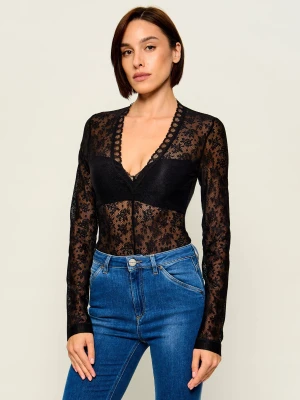 Pinko Koronkowe body Lambrusco | Slim Fit czarny