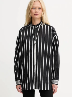 Pinko koszula bawełniana damska kolor czarny relaxed 105606 A2TB