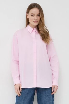 Pinko koszula bawełniana damska kolor różowy regular z kołnierzykiem klasycznym 100233.A19U