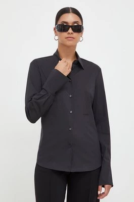 Pinko koszula damska kolor czarny regular z kołnierzykiem klasycznym 102164.Y817