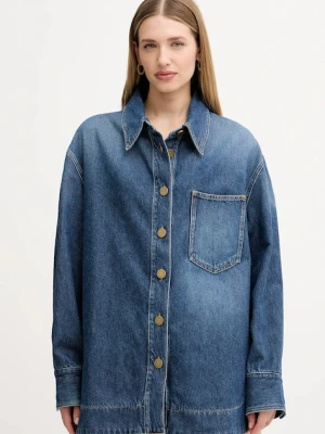 Pinko koszula jeansowa damska kolor niebieski relaxed z kołnierzykiem klasycznym 105669 A2TX