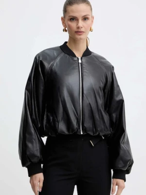Pinko kurtka bomber kolor czarny zimowa 105372 A2P4