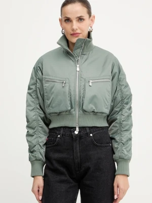Pinko kurtka bomber kolor zielony zimowa 105339 A2OI