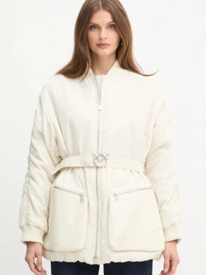 Pinko kurtka kolor beżowy przejściowa oversize 105340 A2OL