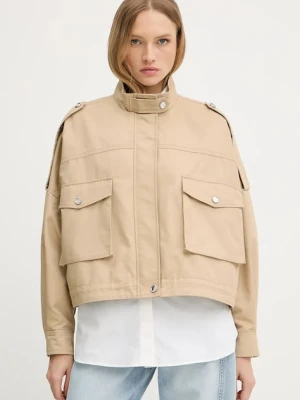 Pinko kurtka kolor zielony przejściowa oversize 104682 A1PR