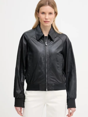 Pinko krótka kurtka damska skórzana