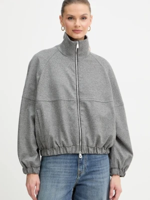 Pinko kurtka z dodatkiem wełny kolor szary przejściowa 106046 A2ZU
