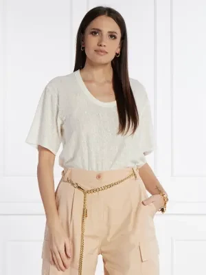 Pinko Lniany t-shirt | Relaxed fit