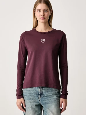 Pinko longsleeve damski bawełniany bordowy