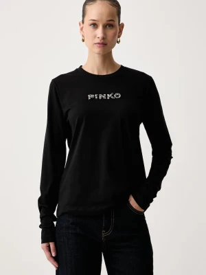 Pinko longsleeve damski bawełniany czarny