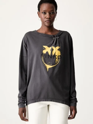 Pinko longsleeve damski bawełniany szary
