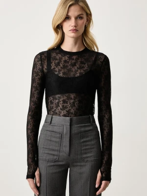 Pinko longsleeve damski koronkowy czarny