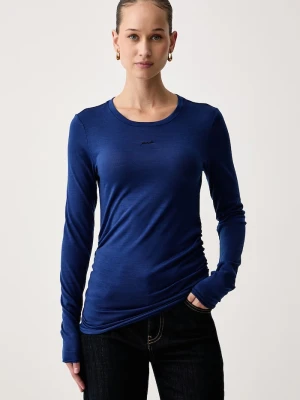 Pinko longsleeve damski z wełną niebieski