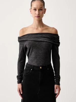 Pinko longsleeve damski z wełną szary