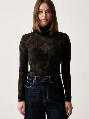 Pinko longsleeve damski z wełną zielony