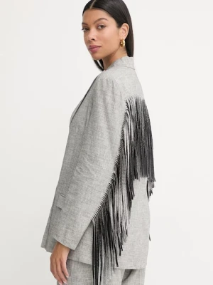 Pinko marynarka dwurzędowa damska z lnem