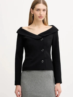 Pinko marynarka kolor czarny jednorzędowa gładka 106132 A304