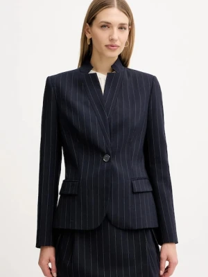 Pinko marynarka z dodatkiem wełny kolor granatowy jednorzędowa wzorzysta 105626 A2QY