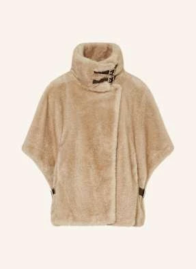 Pinko Peleryna Ze Sztucznego Futra Comodino beige