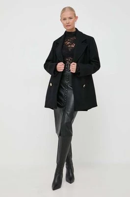 Pinko płaszcz wełniany kolor czarny przejściowy
