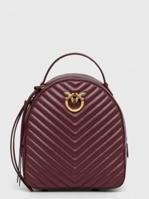 Pinko plecak skórzany Answear Exclusive damski kolor bordowy mały gładki 102530.A0GK