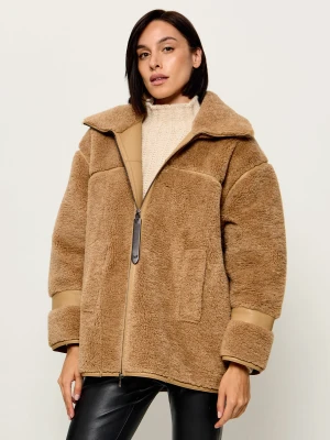 Pinko Polarowa kurtka Celosia | Loose fit beżowy