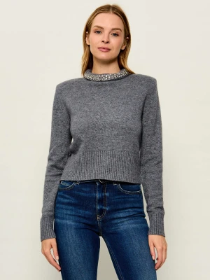 Pinko Półgolf Berlino | Cropped Fit | z dodatkiem wełny i kaszmiru szary