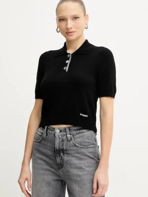 Pinko polo wełniane damskie kolor czarny 105450 A2Q9