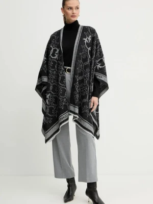 Pinko poncho z dodatkiem wełny kolor czarny 105965 A2ZI