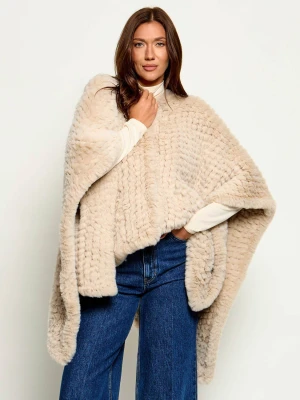 Pinko Ponczo Ciliegio | Oversize fit | z dodatkiem wełny beżowy