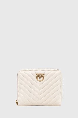 Pinko portfel skórzany damski kolor biały 100249.A0GK