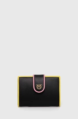 Pinko portfel skórzany damski kolor czarny 102840 A1K1