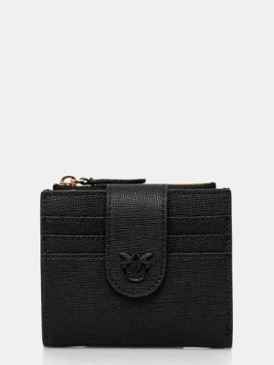Pinko portfel skórzany damski kolor czarny 103610 A29P