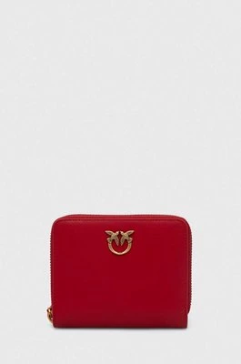 Pinko portfel skórzany damski kolor czerwony 100249.A0F1