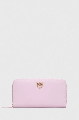 Pinko portfel skórzany kolor fioletowy 100250 A0F1