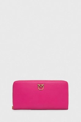 Pinko portfel skórzany kolor różowy 100250 A0F1