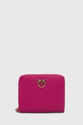 Pinko portfel skórzany damski kolor różowy 100249.A0F1