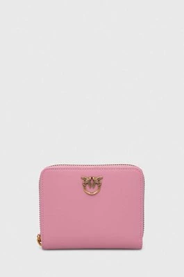 Pinko portfel skórzany damski kolor różowy 100249.A0F1