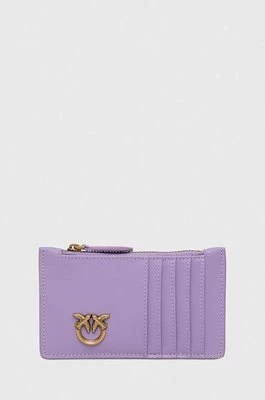 Pinko portfel skórzany kolor fioletowy 100251.A0GK