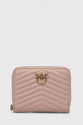Pinko portfel skórzany kolor różowy 100249.A0GK