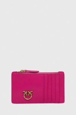 Pinko portfel skórzany kolor różowy 100251.A0F1