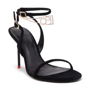 Pinko Sandały na szpilce IVES SANDALO VELLUTO+CAVIGLIER | z dodatkiem skóry