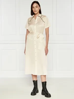 Pinko Satynowa sukienka z paskiem