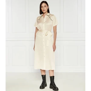 Pinko Satynowa sukienka z paskiem