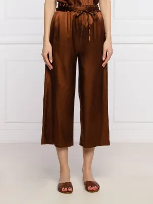 Pinko Satynowe spodnie ANIMA FRAGILE 1 | Palazzo | z dodatkiem jedwabiu