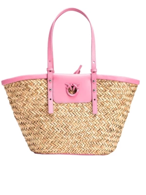 Pinko Shopper bag w kolorze beżowo-różowym - 46 x 27 x 21 cm rozmiar: onesize