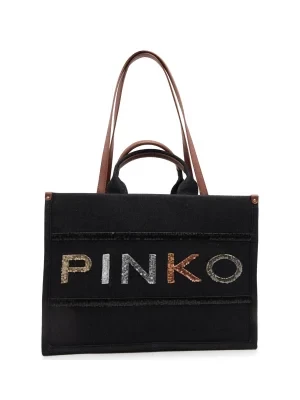 Pinko Shopperka SHOPPER DENIM RICAMO LOGO