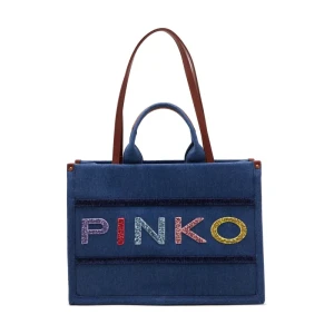 Pinko Shopperka SHOPPER DENIM RICAMO LOGO