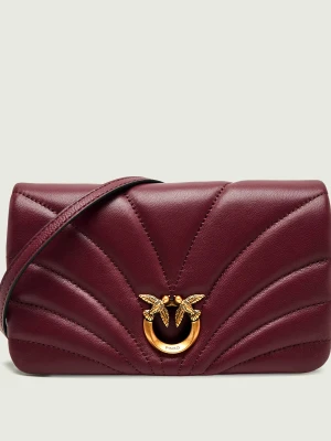 Pinko Skórzana kopertówka Click Horizontal Mini bordowy