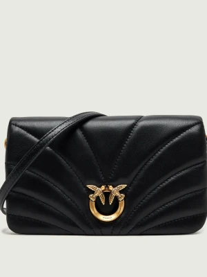 Pinko Skórzana kopertówka Click Horizontal Mini czarny